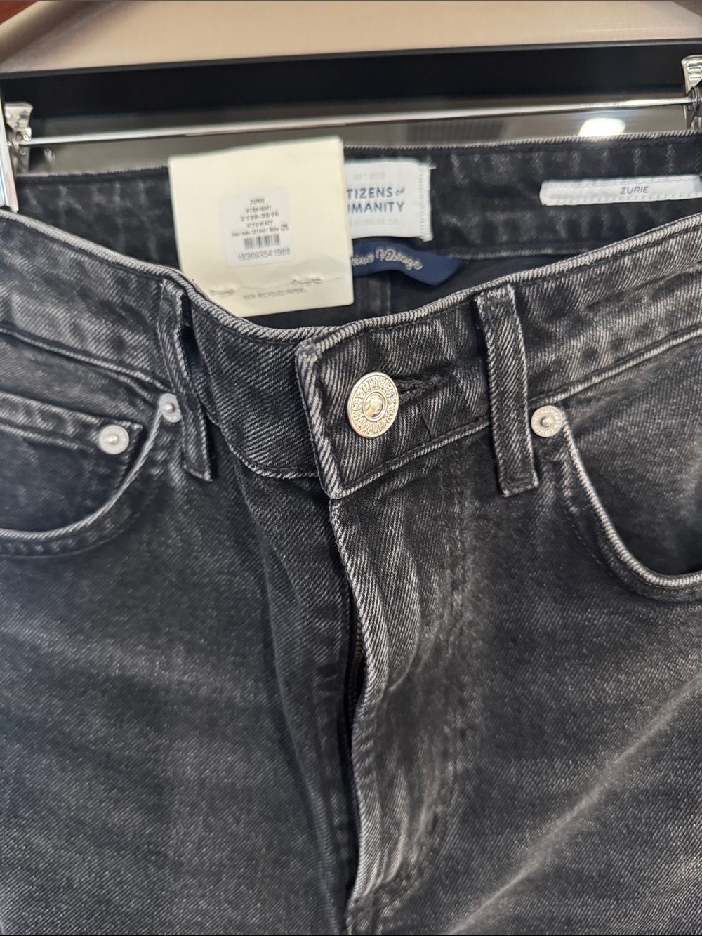 Citizens of Humanity Zurie Straight Leg Black Wash Jeans Size 25 NWT - Picture 3 of 12